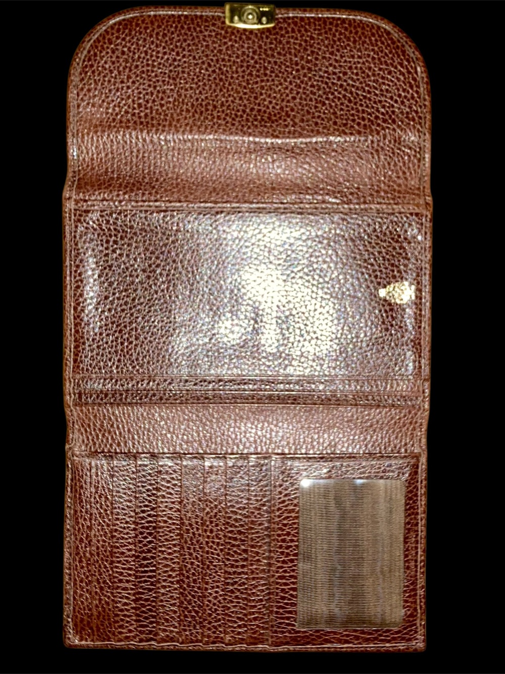 Mark Cross Chocolate Leather Pebbled Shoulder Bag & Wallet Set - Picture 13 of 14